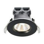 Multipack 3x Nordlux Downlight Fremont Metal Black 4.5W 345lm 36D - 827 Extra Warm White | 85mm - IP65 - Dimmable