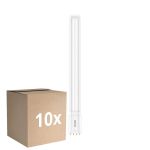 Multipack 10x Philips CorePro PL-L LED Bulb EM/Mains 16.5W - 830 Warm White | 4-Pin - Replaces 36W