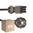 Multipack 50x Noxion GST-Compatible Supply Cable - Female + Schuko Europlug - Black 1.5m - 3 pole 0.75mm2